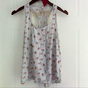 Aerie Floral and Lace Tank Top